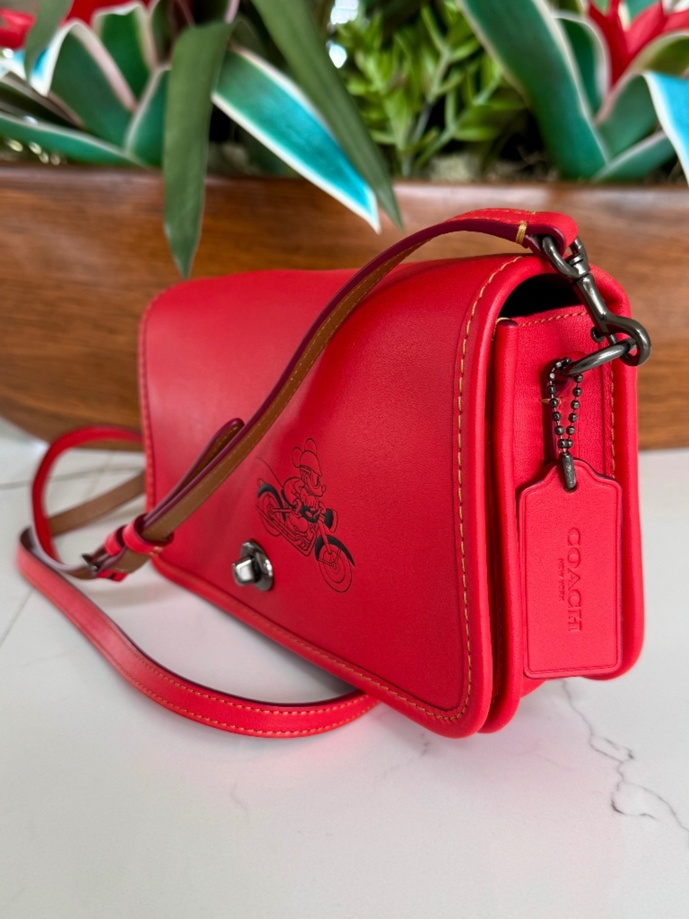 Coach x Disney Red Penny Crossbody with Mickey Limited